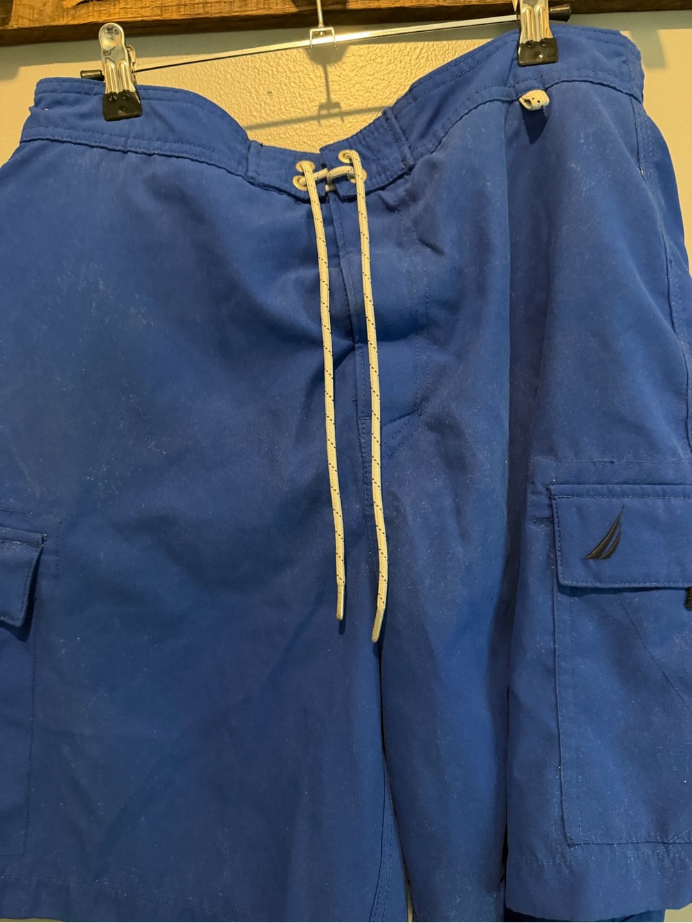 Nautica Blue Men's Swim Trunks with White Drawstring